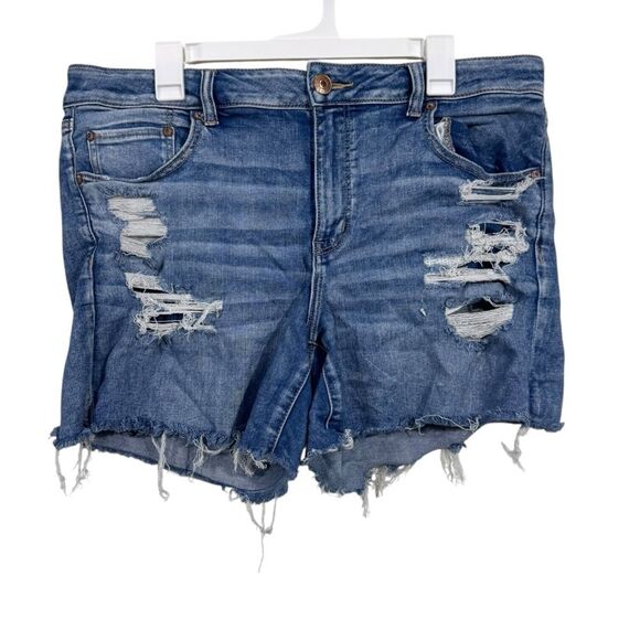 American Eagle Midi Legnth Distressed Jean Shorts - Picture 1 of 5